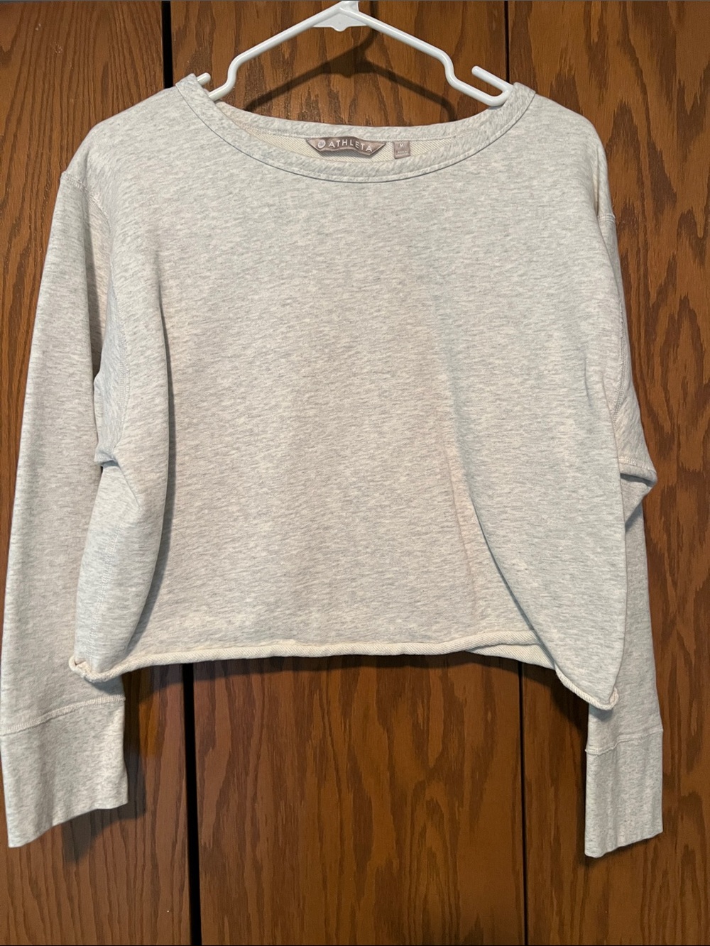 Athleta Light Gray Cropped Sweatshirt - Women's Crewneck